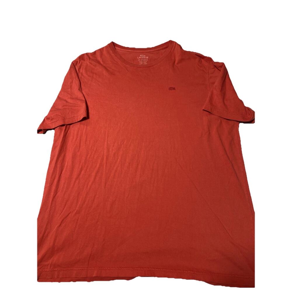 Lacoste T Shirt Mens 9 XXXXL Red Pima Cotton Minimalist Crew Tennis Preppy